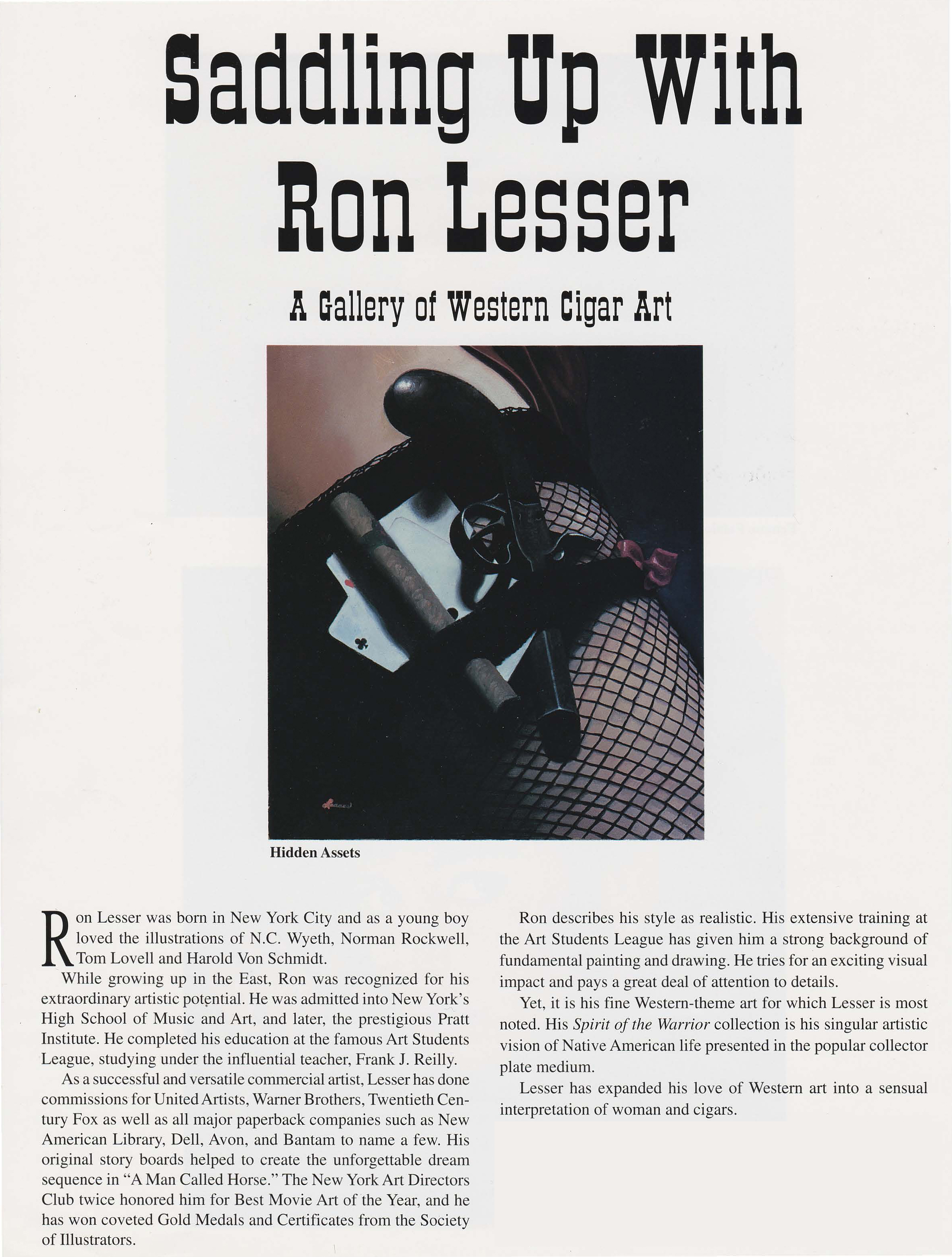 Cigar Smoker magazine story about Ron Lesser - c2003